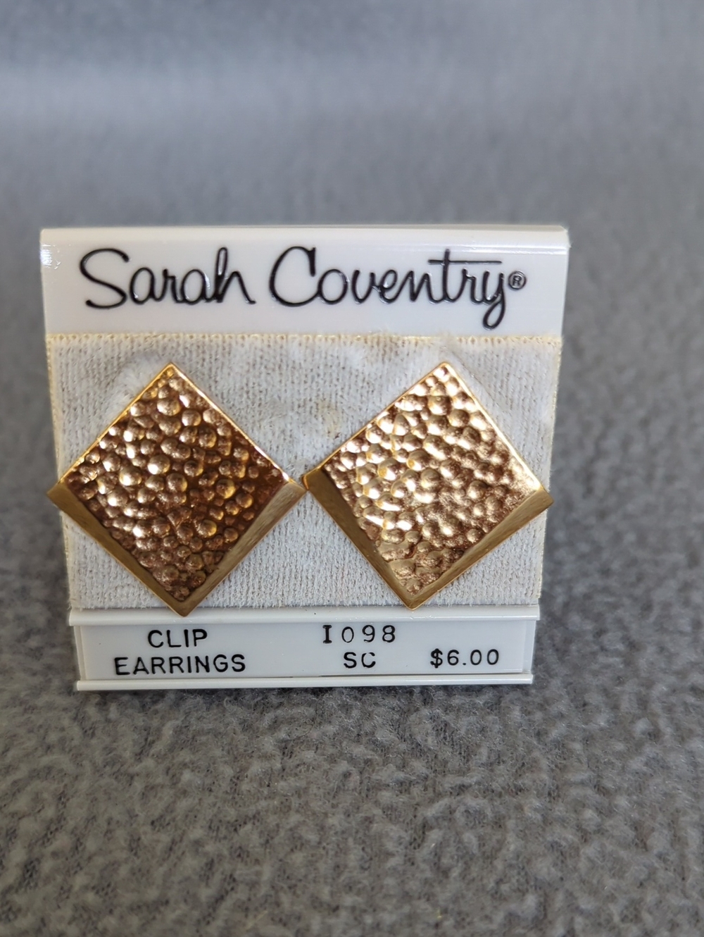 Sarah Coventry Vintage Clip On Earrings On Original Card.